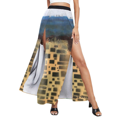 Bikinis High Slit Long Beach Dress (Model S40)