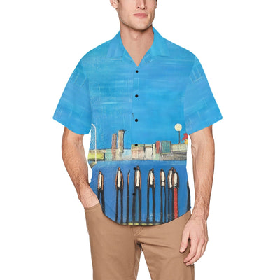 Clothes Dallas Skyline Men's All Over Print Hawaiian Shirt With Chest Pocket(ModelT58)