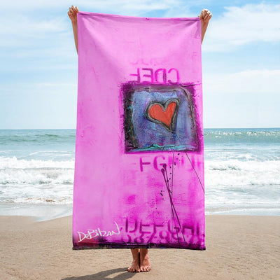 Beach Towel Pink Love Beach Towel