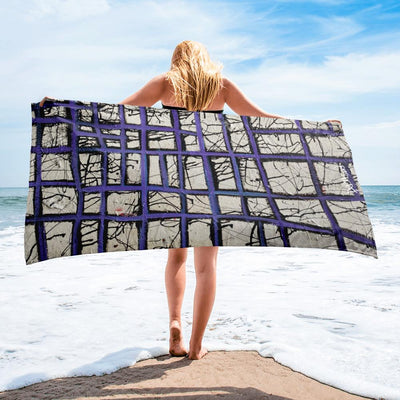Beach Towel Purple Abstract Towel