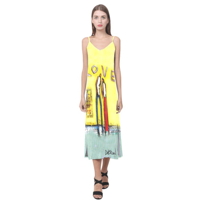 Dresses Love V-Neck Open Fork Long Dress (Model D18)