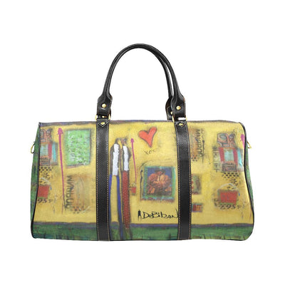 Travel Bags DeBilzan Yellow Abstract Travel Bag(Small)