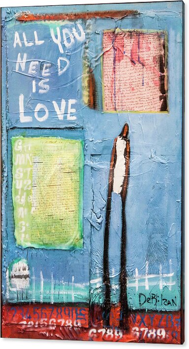 Acrylic Print All You Need Is Love - Blue - Acrylic Print