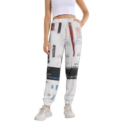 Bottom Abstract Elastic Waist Tapered Sweatpant