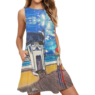Dresses Laguna beach Sleeveless Tank Dress with Pockets (ModelD57)