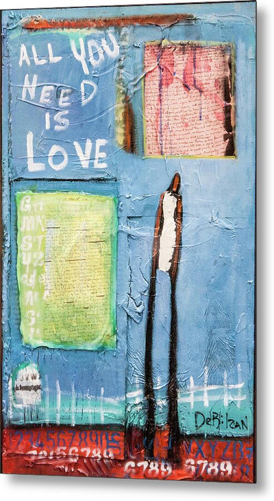 Metal Print All You Need Is Love - Blue - Metal Print