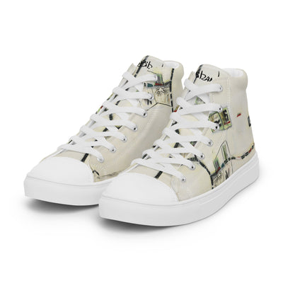 Abstract Men’s high top canvas shoes