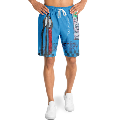 Athletic Long Shorts - AOP Mesh pocket legging