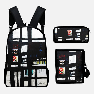 Backpacks Abstract Oxford Bags Set 3pcs