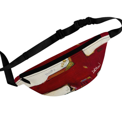 Bags Red And White Abstract Fanny Pack