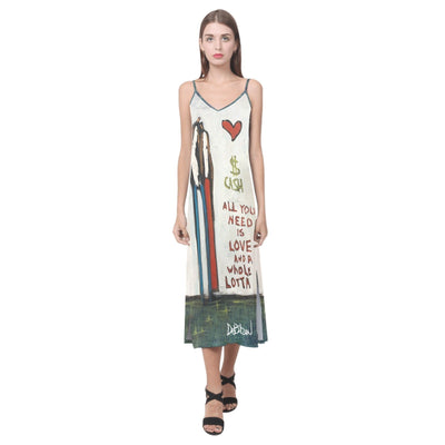 Dresses All you need is love and whole lotta V-Neck Open Fork Long Dress (Model D18)
