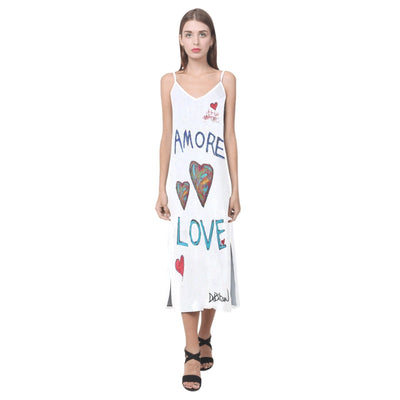 Dresses Amore love V-Neck Open Fork Long Dress (Model D18)