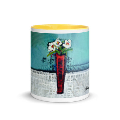 Floral Mug with Color Inside