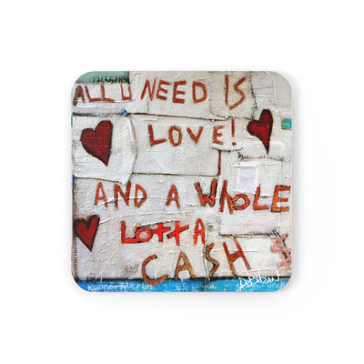Home Decor Love And Cash  Cork Back Coaster
