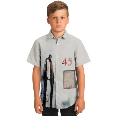 Kids/Youth Short Sleeve Button Down Shirt - AOP boy