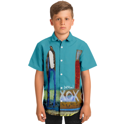 Kids/Youth Short Sleeve Button Down Shirt - AOP shirt
