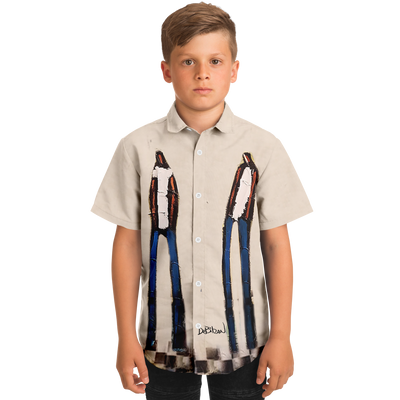 Kids/Youth Short Sleeve Button Down Shirt - AOP shirt