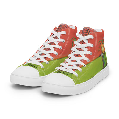 Sunset on the islands Women’s high top canvas shoes