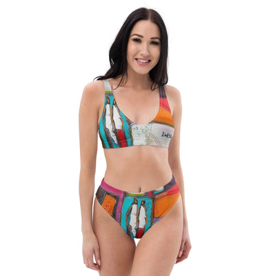 Swimwear Color Block Recycled high-waisted bikini