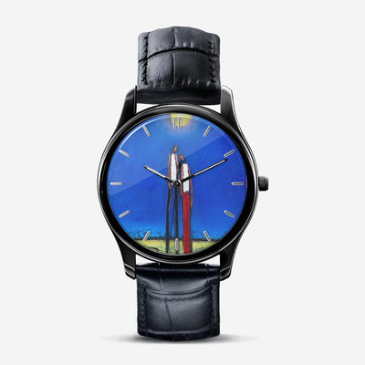 Watch Classic Fashion Unisex Print Black Quartz Watch